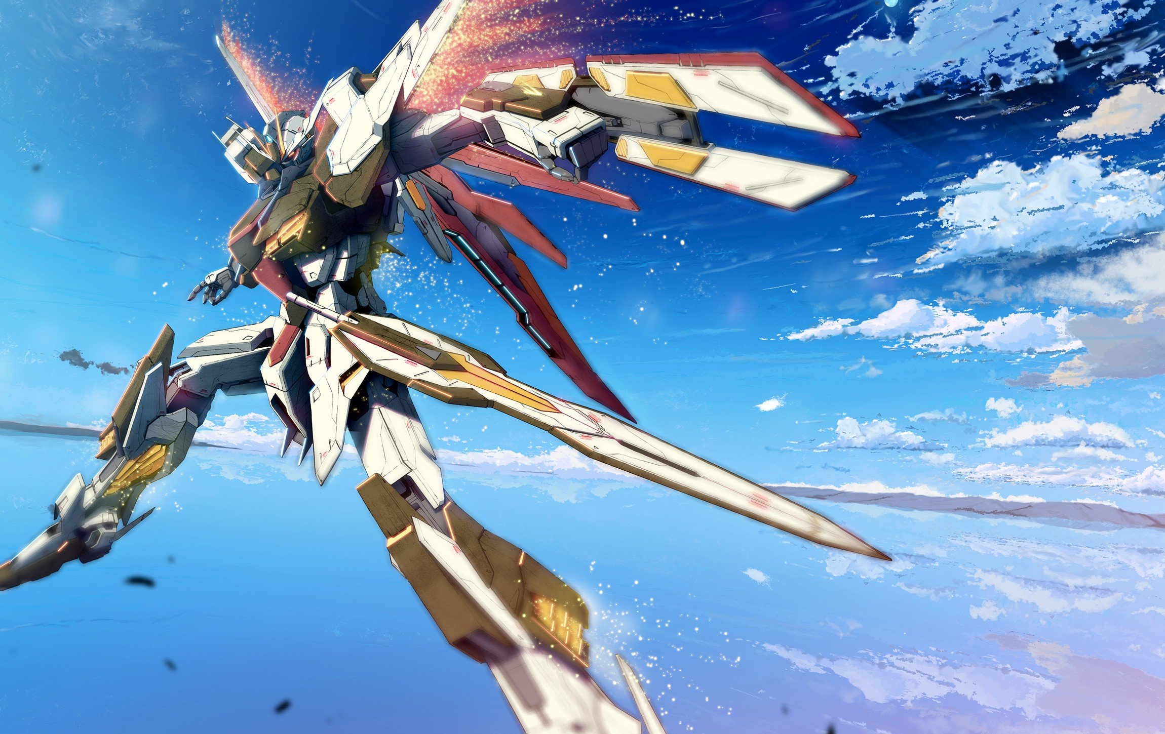 clouds, Gundam, Mobile, Suit, Gundam, Mecha Wallpaper
