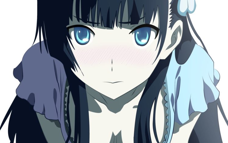 blue, Eyes, Long, Hair, Anime, Anime, Girls, Sankarea, Sanka, Rea, Black, Hair HD Wallpaper Desktop Background