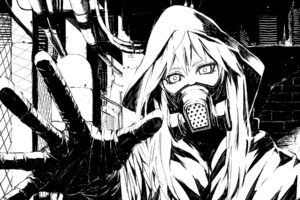 black, And, White, Vocaloid, Gas, Masks, Drawings, Anime