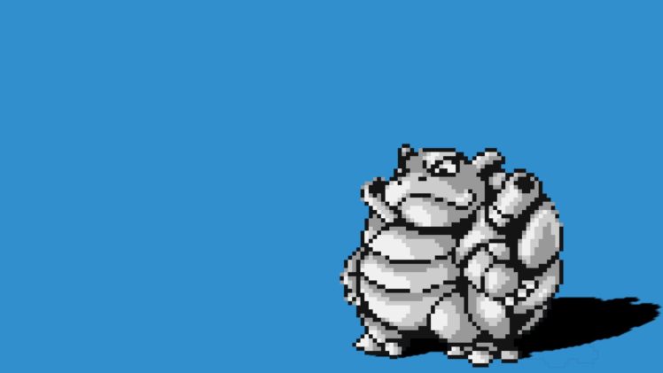 black, And, White, Blue, Blastoise, Pixel, Art HD Wallpaper Desktop Background