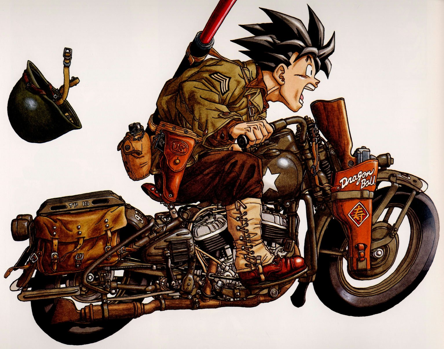 bike, Goku, Simple, Background Wallpaper