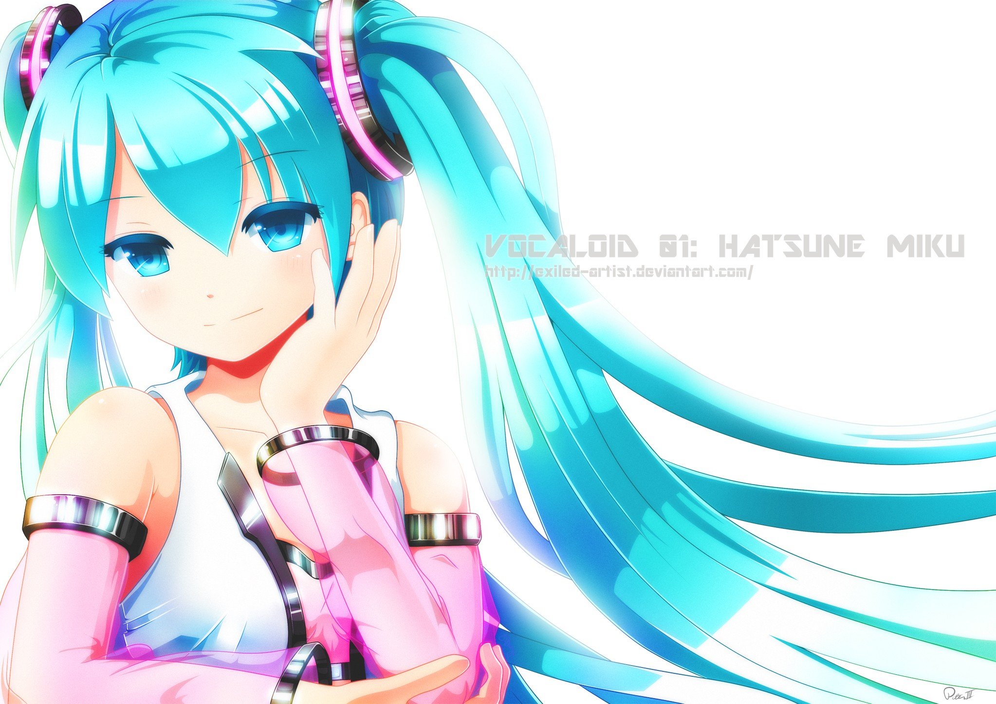 vocaloid, Hatsune, Miku, Twintails, Aqua, Eyes, Aqua, Hair Wallpaper