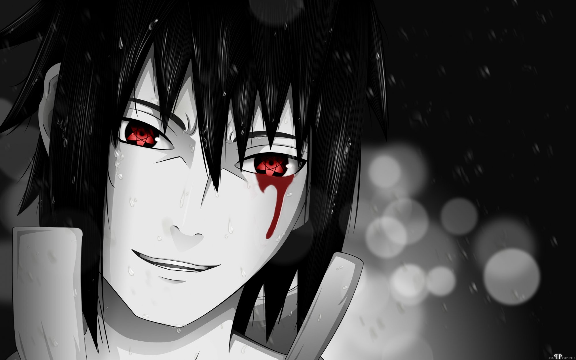 uchiha, Sasuke, Naruto , Shippuden, Sharingan, Selective, Coloring Wallpaper