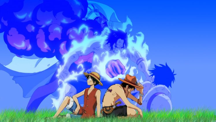 one, Piece,  anime , Ace, Monkey, D, Luffy HD Wallpaper Desktop Background
