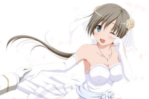 breasts, Chitose,  kancolle , Cleavage, Dress, Kantai, Collection, Necklace, Petals, Shira nyoro, Tears, Wedding, Attire