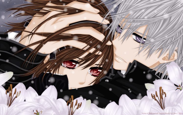 Brown Hair Flowers Kiryu Zero Red Eyes me Tears Vampire Vampire Knight Yuuki Cross Wallpapers Hd Desktop And Mobile Backgrounds