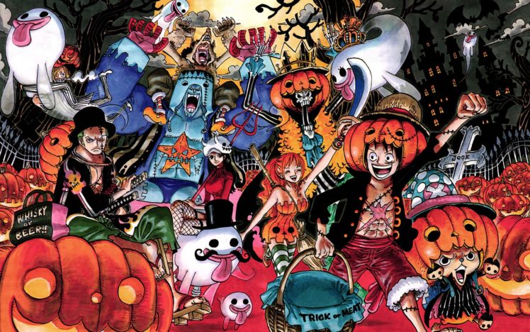 one, Piece,  anime , Halloween, Nico, Robin, Roronoa, Zoro, Tony, Tony, Chopper, Brook,  one, Piece , Nami,  one, Piece , Sanji,  one, Piece HD Wallpaper Desktop Background