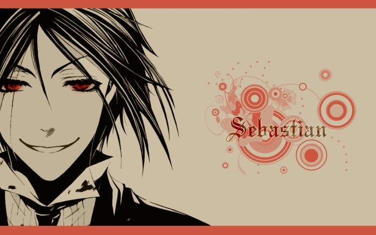 suit, Kuroshitsuji, Sebastian, Michaelis, Red, Eyes, Anime, Anime, Boys, Butler, Black, Hair HD Wallpaper Desktop Background