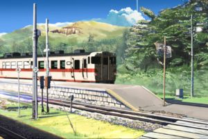 trains, Makoto, Shinkai, Anime, Beyond, The, Clouds, Railroads