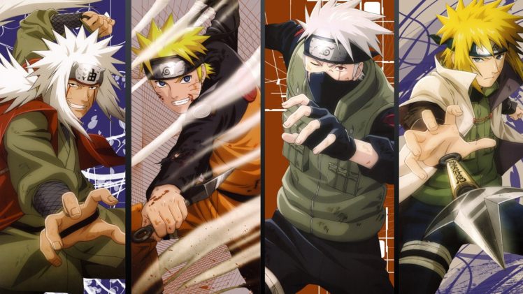 naruto , Shippuden, Kunai, Anime, Minato, Namikaze, Uzumaki, Naruto, Kakashi, Hatake, Jiraiya HD Wallpaper Desktop Background