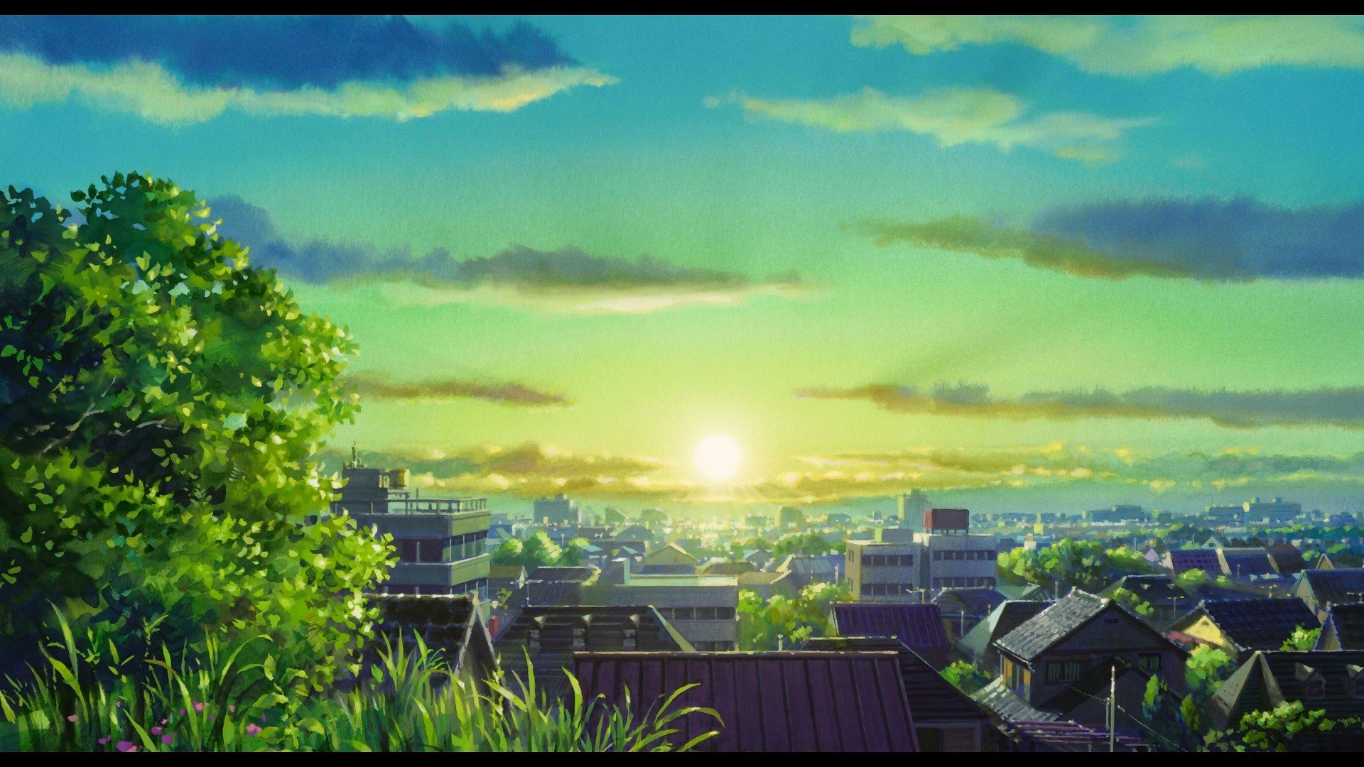 sun, Trees, Cityscapes, Anime, Karigurashi, No, Arrietty, The, Secret, World, Of, Arrietty Wallpaper