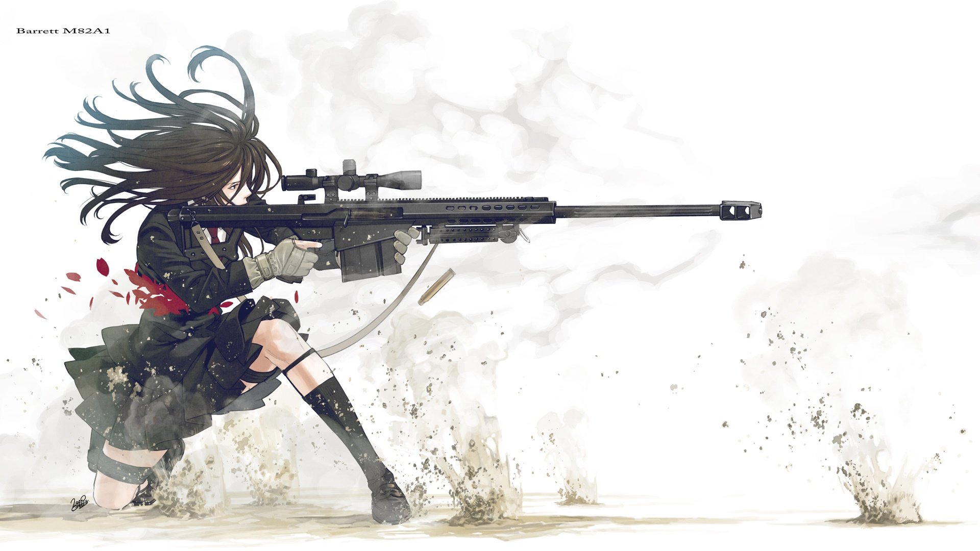 guns, School, Uniforms, Anime, Simple, Background, Anime, Girls, Kozaki, Yusuke, Original, Characters Wallpaper