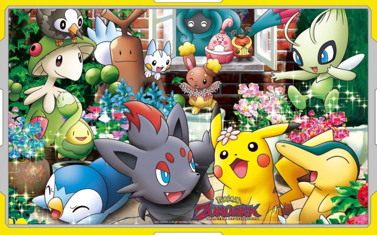 pokemon, Pikachu, Sudowoodo, Cyndaquil, Piplup, Celebi, Zorua, Tangrowth, Breloom, Buneary, Pachirisu, Happiny, Budew, Kricketot HD Wallpaper Desktop Background