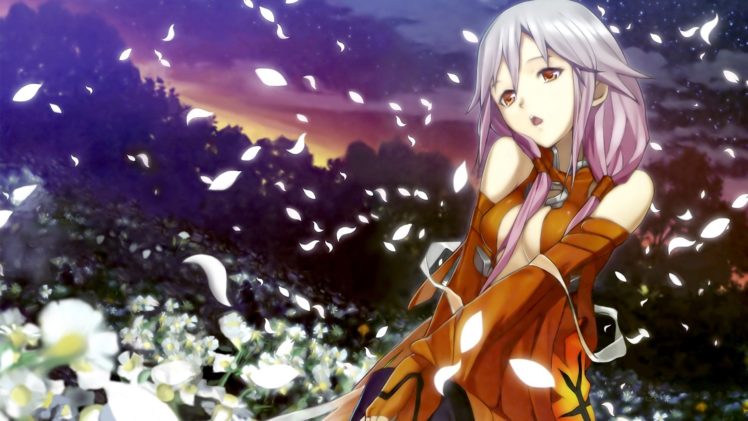 flowers, Red, Eyes, Flower, Petals, Anime, Girls, Guilty, Crown, Yuzuriha, Inori HD Wallpaper Desktop Background