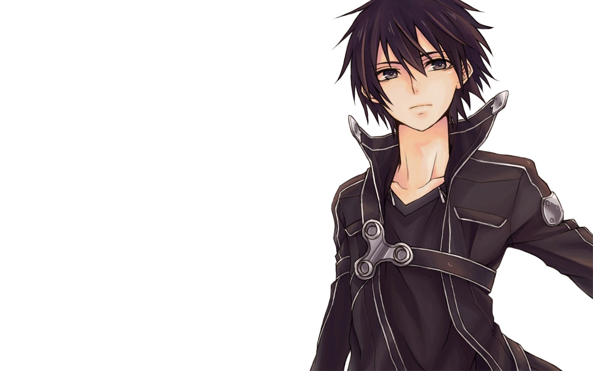 anime, Boys, Simple, Background, White, Background, Sword, Art, Online, Kirigaya, Kazuto Wallpaper