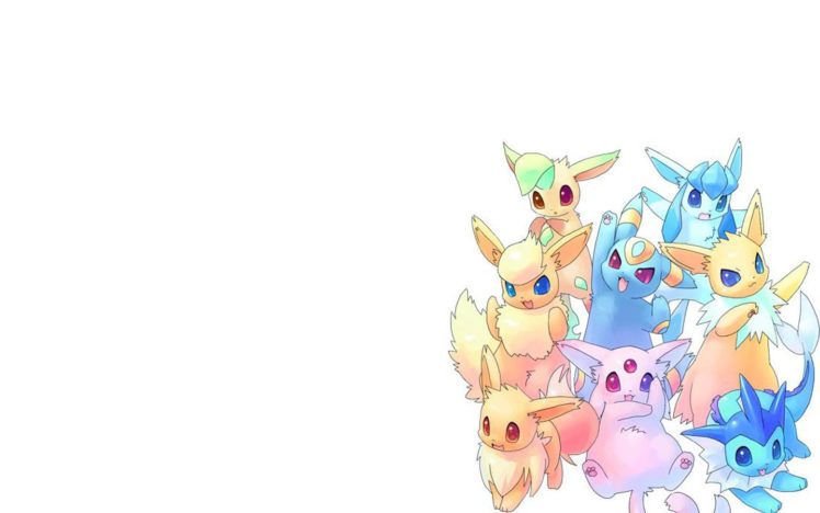 pokemon, Flareon, Eevee, Espeon, Umbreon, Vaporeon, Jolteon, Leafeon, Glaceon HD Wallpaper Desktop Background