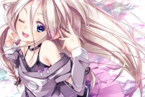 vocaloid, Dress, Skirts, Long, Hair, Pink, Hair, Open, Mouth, Purple, Eyes, Simple, Background, Anime, Girls, Upscaled