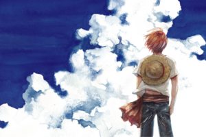 clouds, One, Piece,  anime , Shanks
