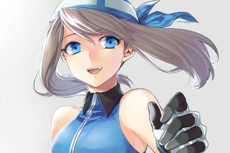 blue, Eyes, Brown, Hair, Fang, Gloves, Hat, Obo, Pokemon, Sapphire,  pokemon HD Wallpaper Desktop Background