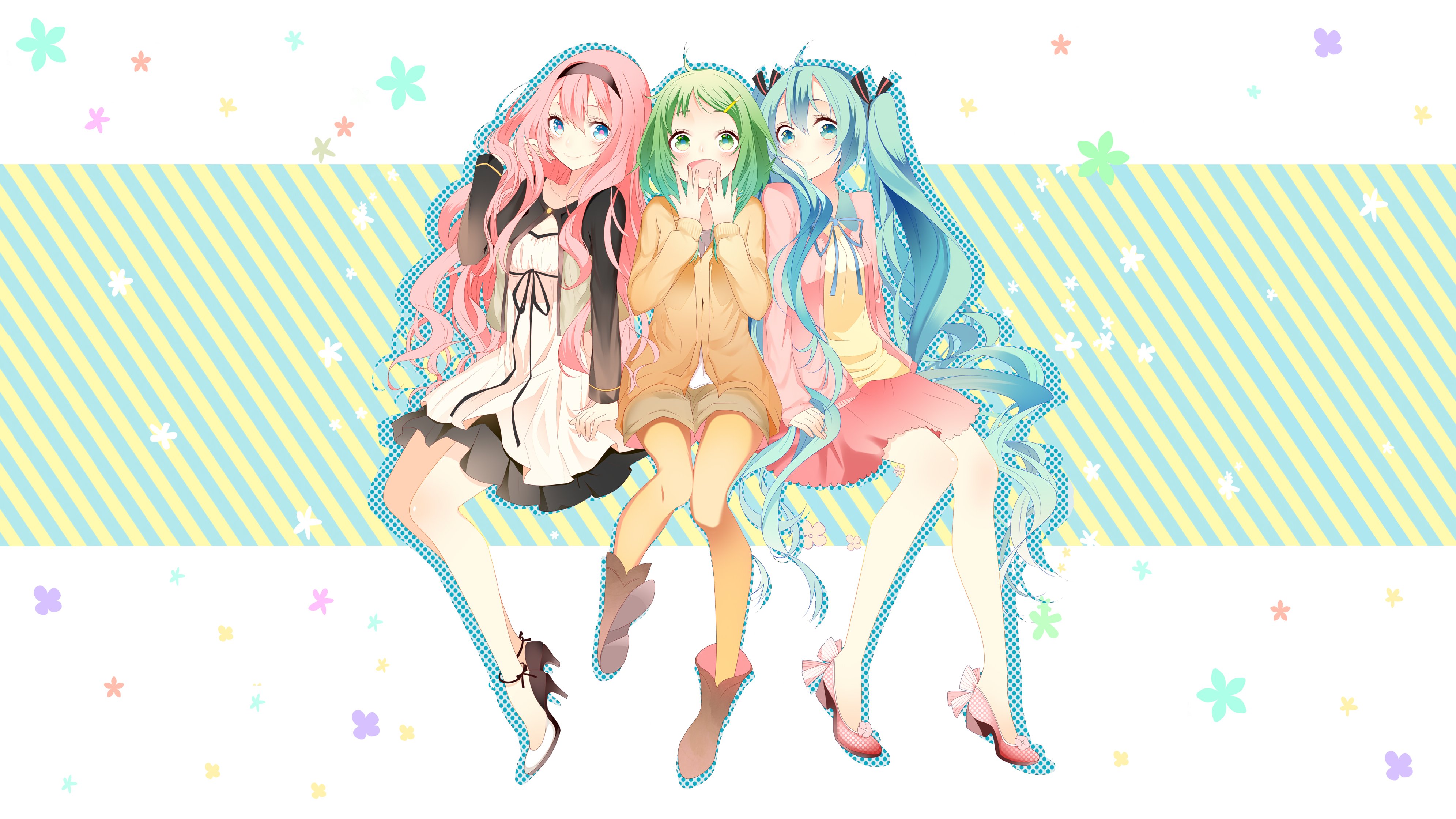 gumi, Hatsune, Miku, Megurine, Luka, Temari,  deae , Vocaloid Wallpaper