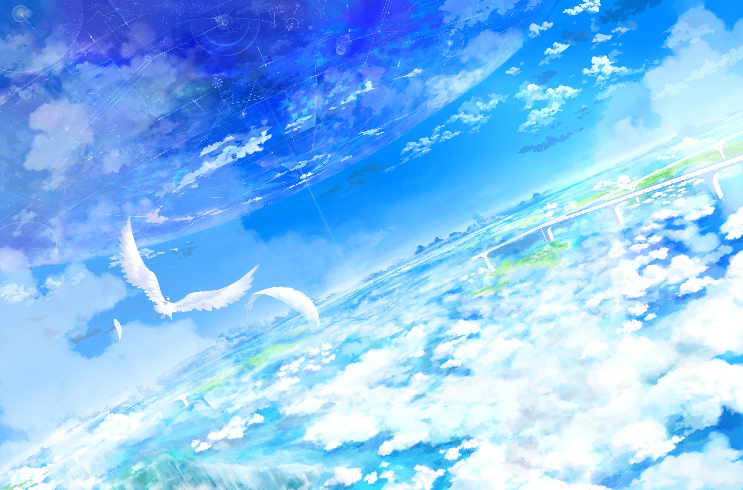 animal, Bird, Clouds, Feathers, Nobody, Original, Scenic, Sky, Yatsude Wallpaper