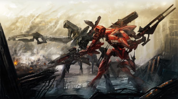 Armored Core Armored Core For Answer Cecetiv Fire Gun Mecha Ruins Weapon Wallpapers Hd Desktop And Mobile Backgrounds