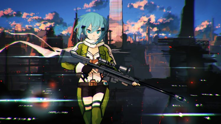 gun, Gun, Gale, Online, Jumpei99, Shinon,  sao , Sword, Art, Online, Weapon HD Wallpaper Desktop Background