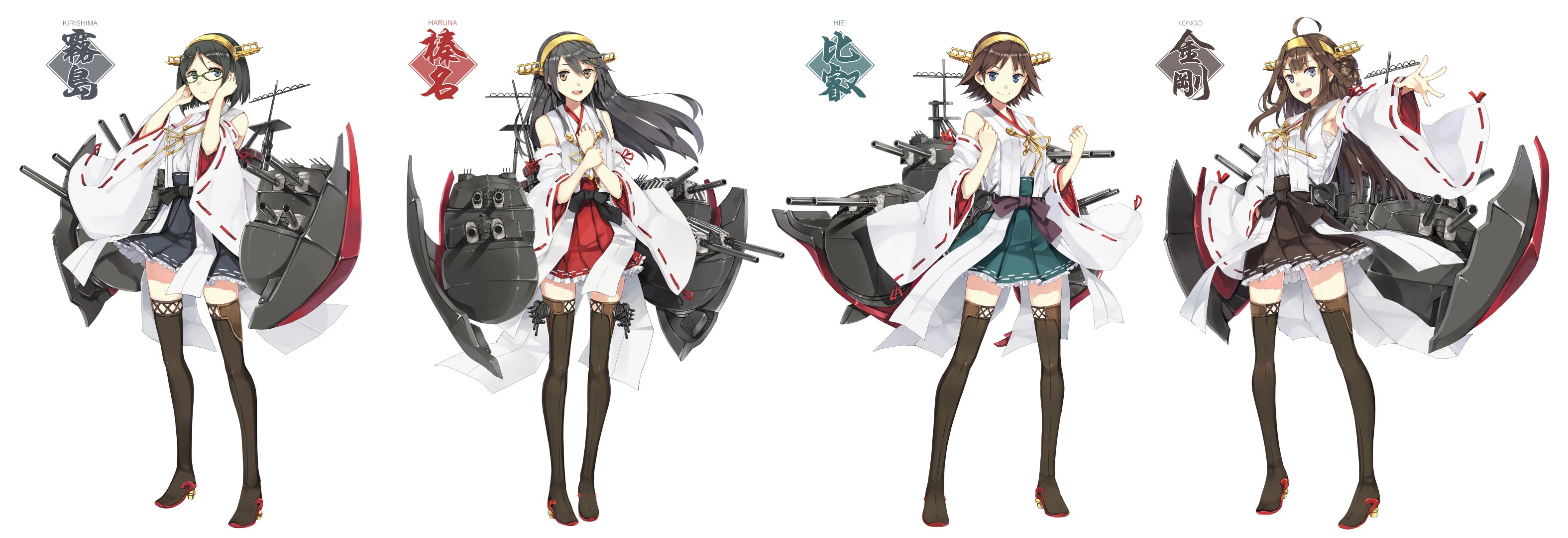 hao,  patinnko , Haruna,  kancolle , Hiei,  kancolle , Kantai, Collection, Kirishima,  kancolle , Kongou,  kancolle Wallpaper