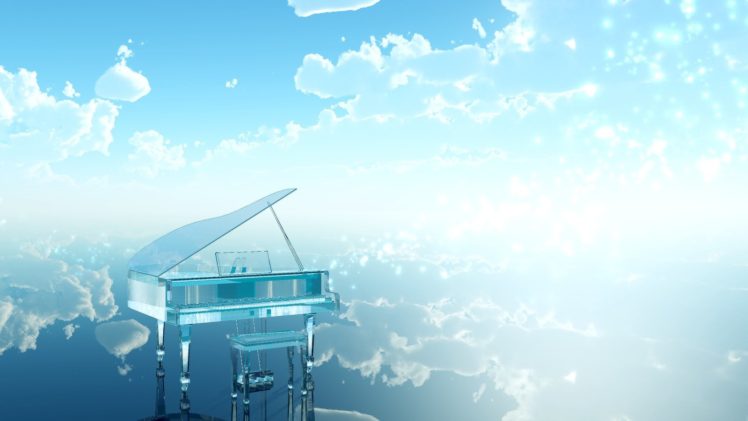 aira, Mamiya, Clouds, Instrument, Nobody, Original, Piano, Scenic, Sky, Water HD Wallpaper Desktop Background