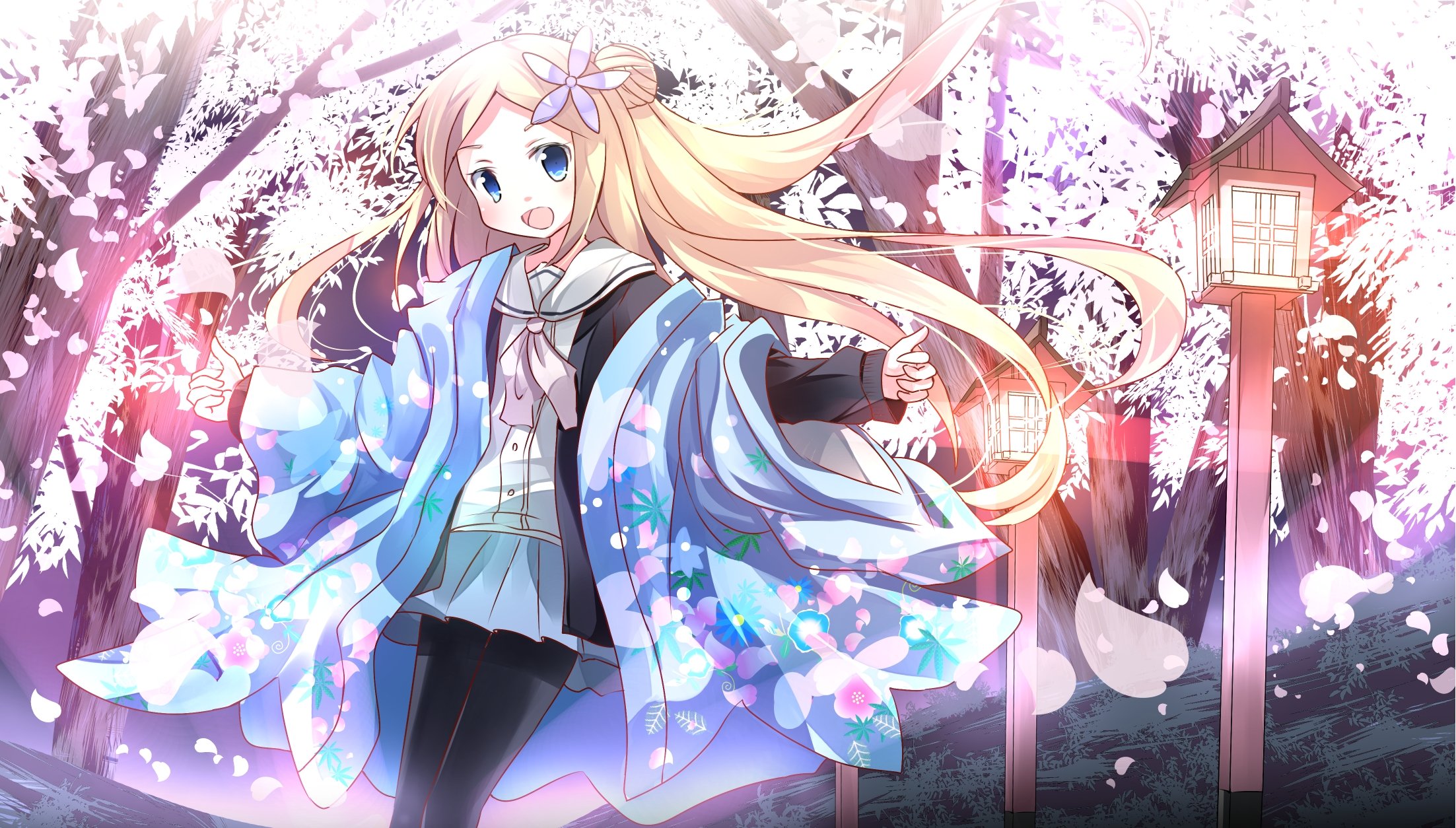 risutaru, Hanayamata, Hana, N, Fontainestand Wallpaper