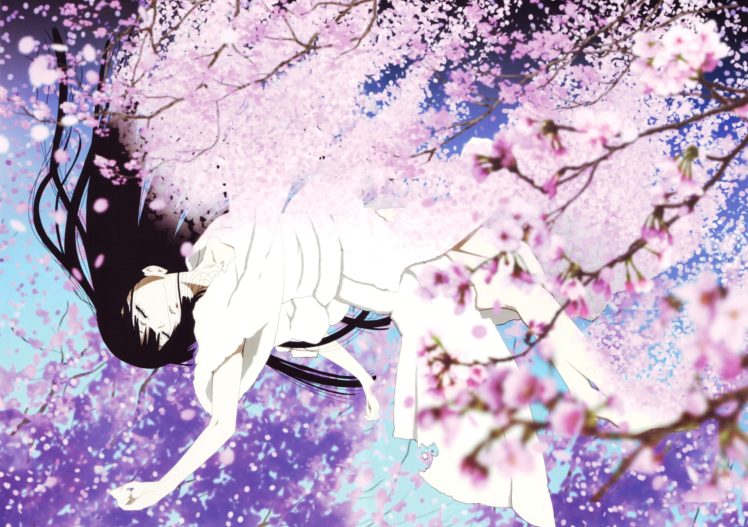 enma, Ai, Jigoku, Shoujo, Sakura, Tree, Long, Hair HD Wallpaper Desktop Background