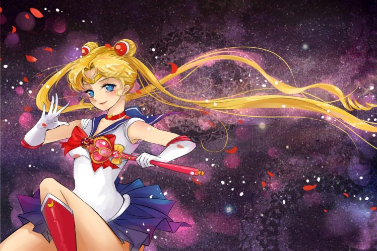 flower, Petals, Sailor, Moon, Usagi, Tsukino, Girl HD Wallpaper Desktop Background