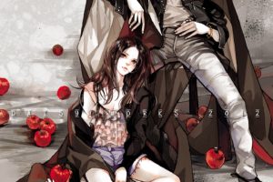 red, Apples, Couple, Brown, Hair, Girl, Boy