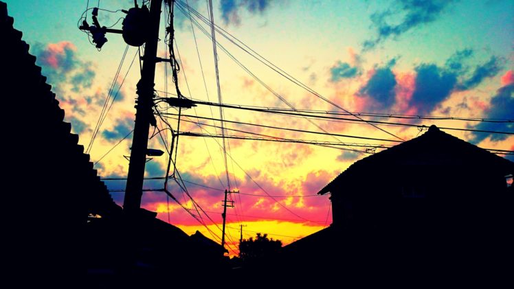 anime, Sky, Cloud, Sunset, Sun, Light, Blue, Pink HD Wallpaper Desktop Background
