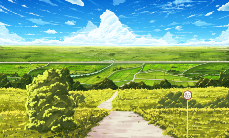 clouds, Grass, Landscape, Original, Pei,  sumurai , Scenic, Sky HD Wallpaper Desktop Background