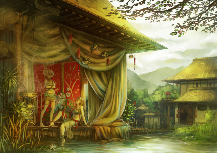 anikakinka, Barefoot, Original, Tree, Water HD Wallpaper Desktop Background