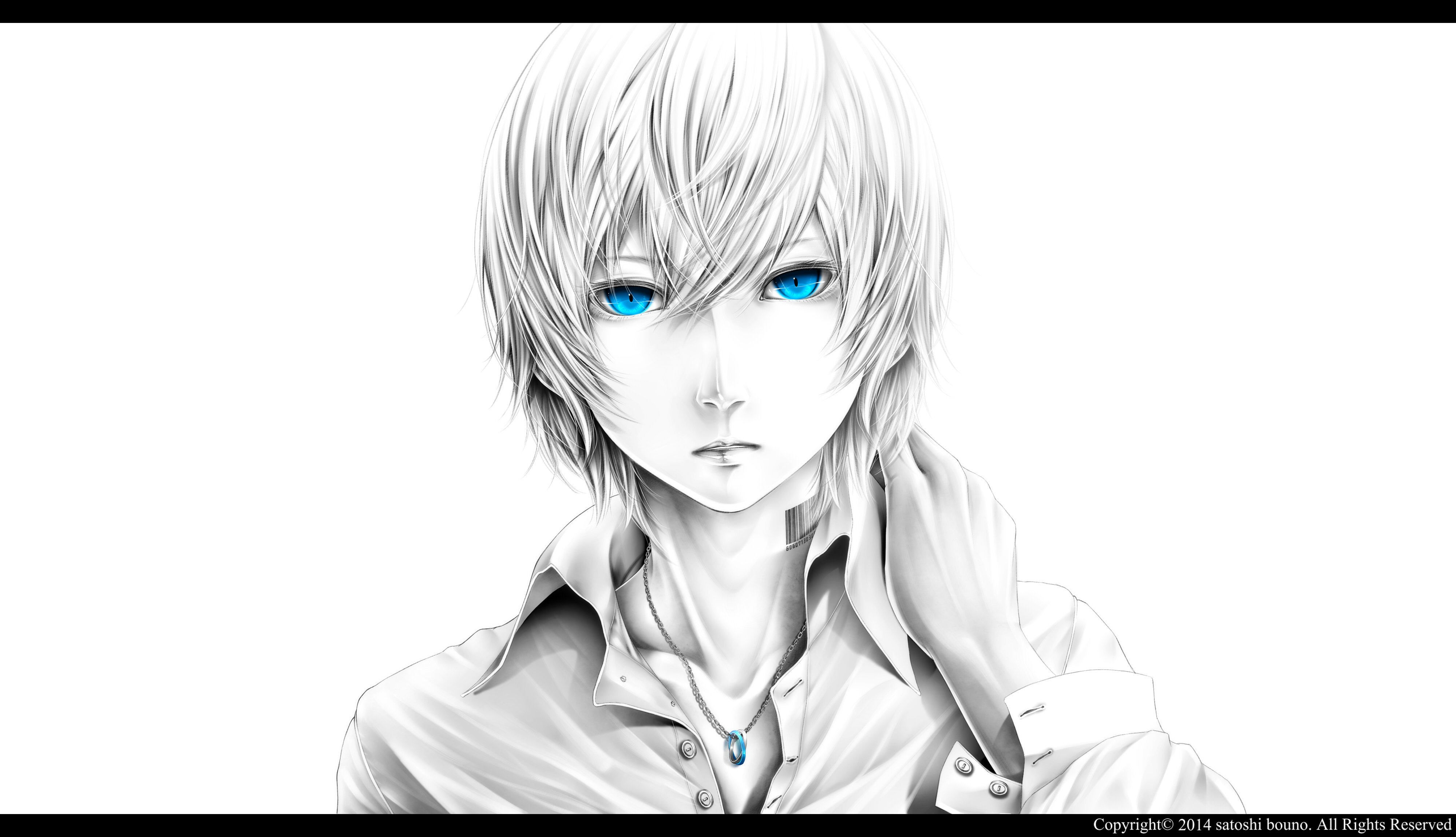 male, Blue, Eyes, White, Background, Anime Wallpapers HD / Desktop and  Mobile Backgrounds