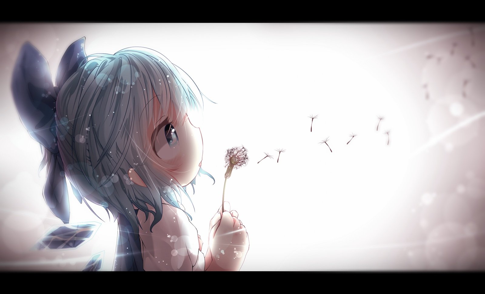 akisha, Blue, Eyes, Blue, Hair, Cirno, Flowers, Loli, Touhou, Wings Wallpaper