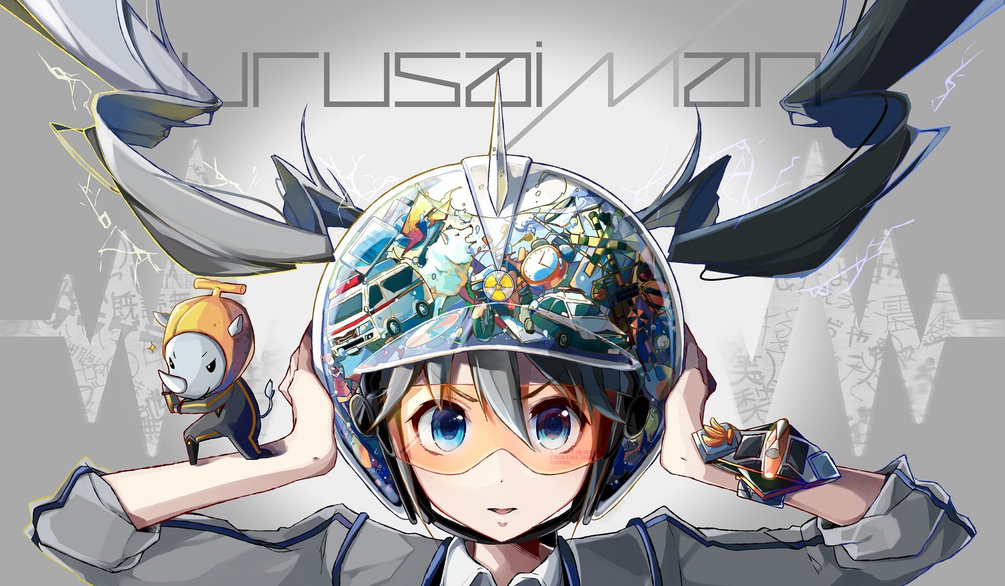 blue, Eyes, Goggles, Hat, Hatsune, Miku, Nou, Twintails, Vocaloid, Wristwear Wallpaper