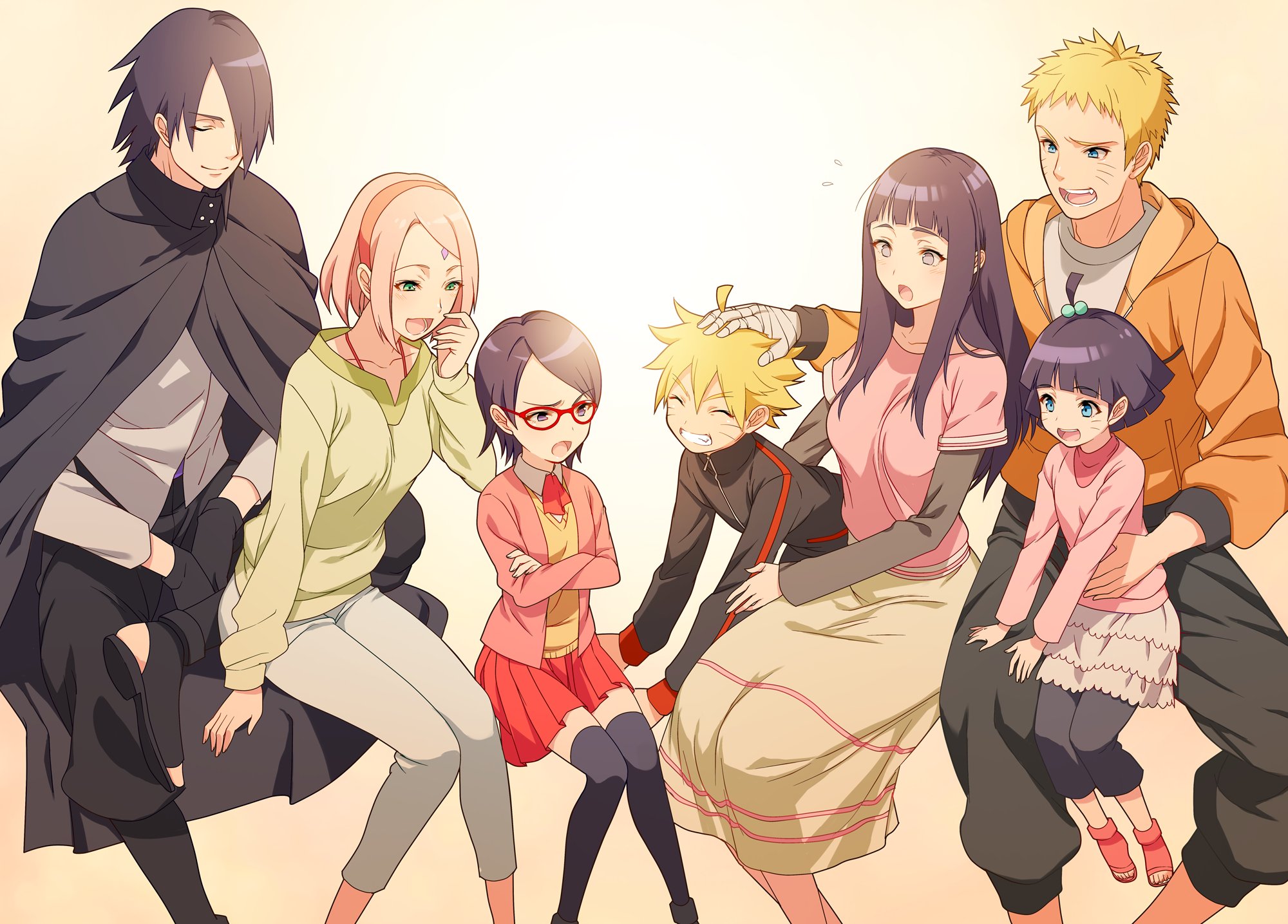naruto, Hyuuga, Hinata, Uzumaki, Himawari, Uchiha, Sasuke, Uzumaki Wallpaper