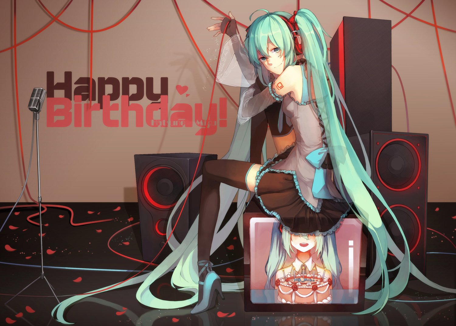 hatsune, Miku, Vocaloid, Anime, Girl, Music, Megurine, Luka, Video, Game, Beauty, Beautiful, Lovely, Sweet, Cute, Humanoid, Green, Hair, Tail, Long, Character Wallpaper