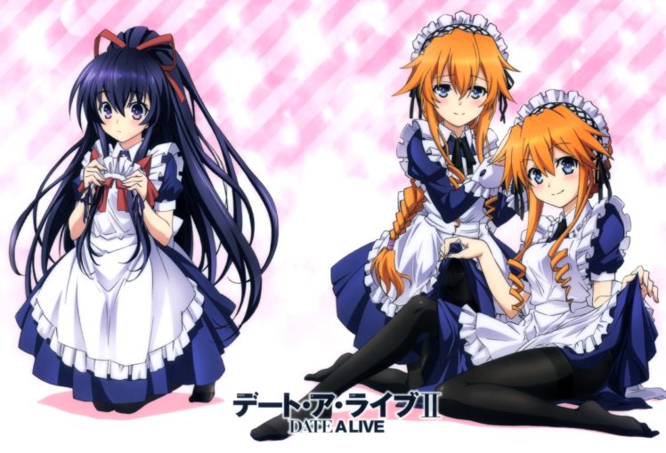 Black Hair Date A Live Ishino Satoshi Maid Orange Hair Pantyhose Scan Skirt Skirt Lift Yamai Kaguya Yamai Yuzuru Yatogami Tohka Wallpapers Hd Desktop And Mobile Backgrounds