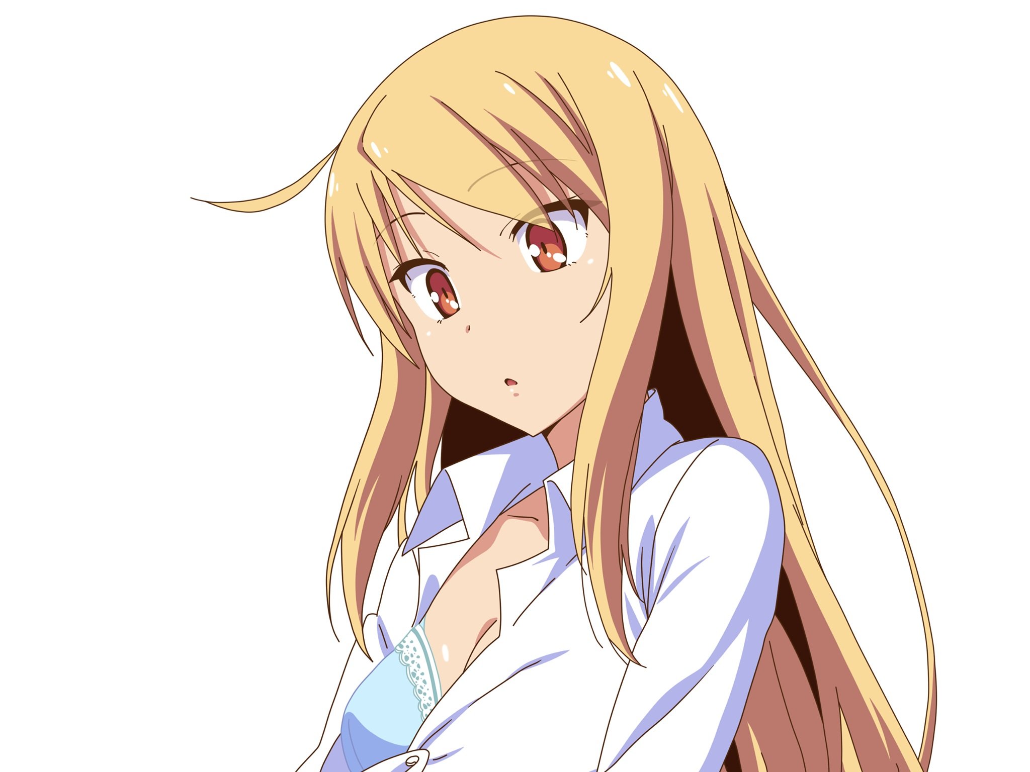 blonde, Hair, Bra, Long, Hair, Open, Shirt, Orange, Eyes, Sakura sou, No, Pet, Na, Kanojo 