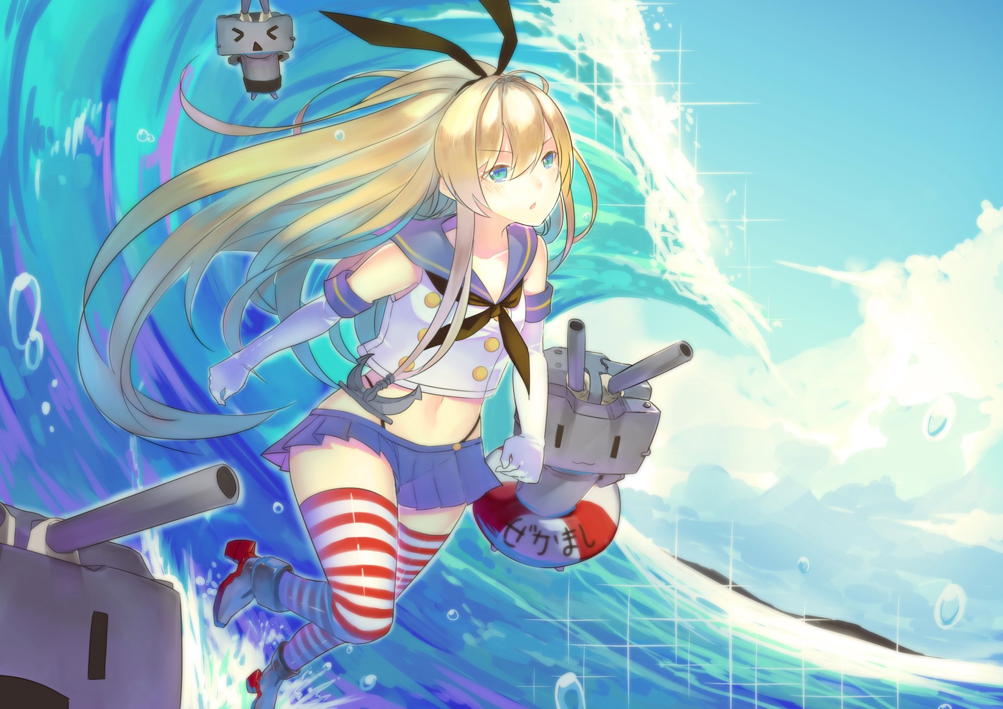 kantai, Collection, Rensouhou chan, Robot, Shimakaze,  kancolle , Water Wallpaper