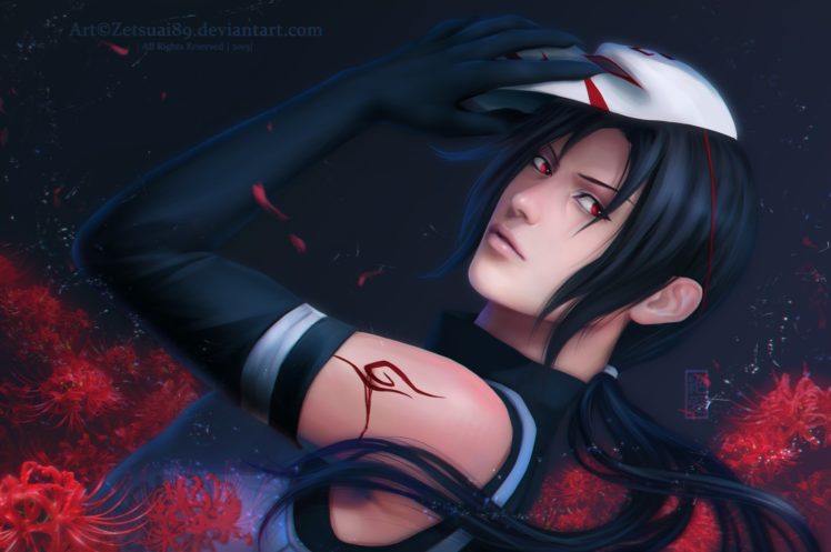 naruto, Uchiha, Itachi, Spider, Lily, Long, Gloves, Realistic HD Wallpaper Desktop Background