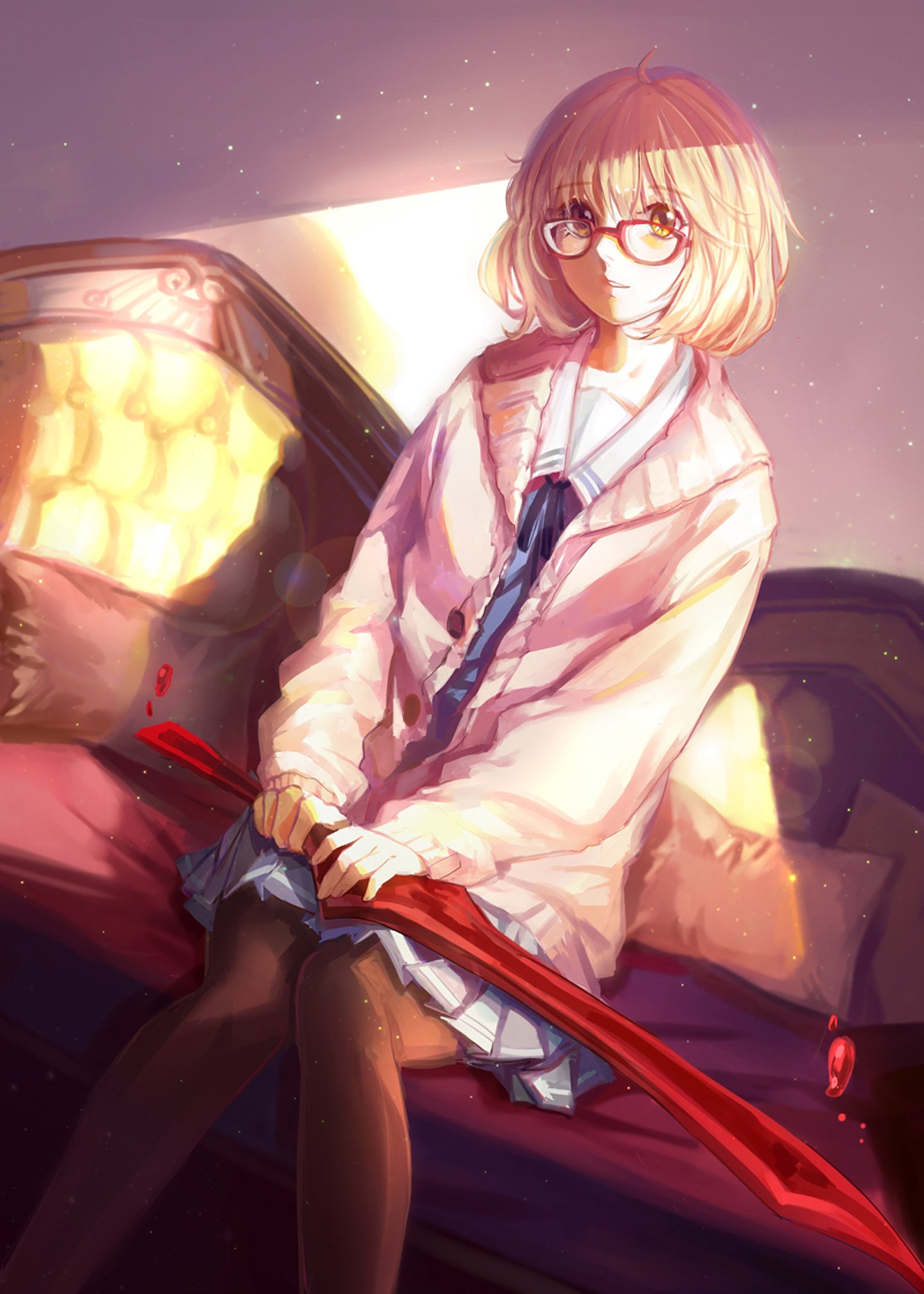 kyoukai no kanata kuriyama, Anime, Series, School, Uniform, Girl