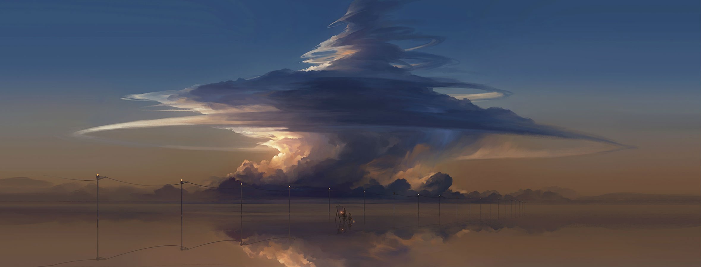 clouds, Dualscreen, Kklaji008, Original, Scenic, Sky, Water Wallpaper