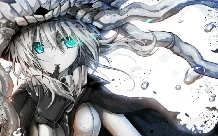 aqua, Eyes, Bodysuit, Cape, Gloves, Headdress, Kantai, Collection, Mitsuki, White, Hair, Wo class, Aircraft, Carrier HD Wallpaper Desktop Background
