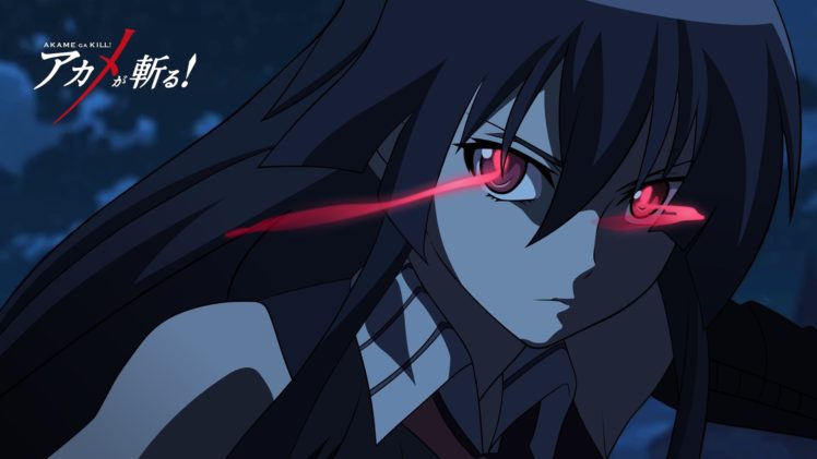 akame, Akame, Ga, Kill , Black, Hair, Close, Logo, Long, Hair, Night, Red, Eyes, Vector HD Wallpaper Desktop Background