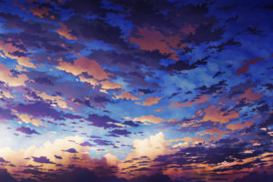 aoha,  twintail , Clouds, Original, Scenic, Sky